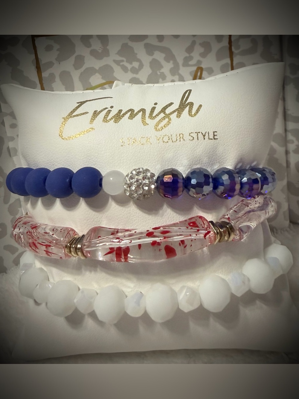 New ERIMISH Bracelets 3 pc Stack - Red, White & Blue